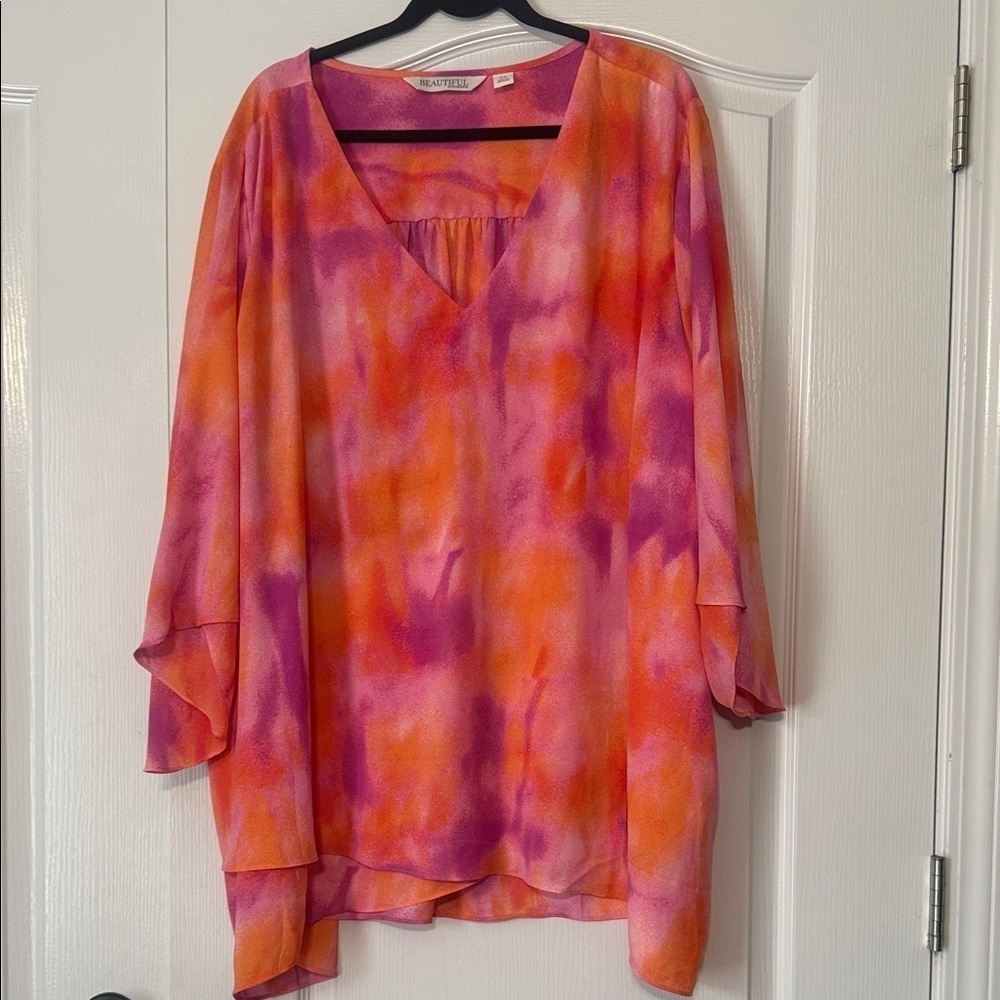 Vibrant Pink and Orange Women's Tunic
